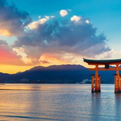 Wallpapers Torii Gate, sea, sunset, Japan UHD 4K Picture, Image