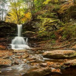 Waterfalls: Pennsylvania Park Forest Glen Ricketts Autumn