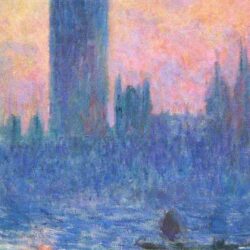 Claude Monet Classic Painting Art Sunset Pattern