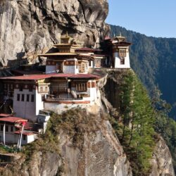 Bhutan buildings mountains valleys wallpapers