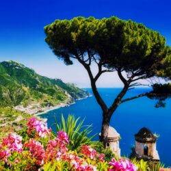 Beaches: Amalfi Coast Rest Sea Flowers Blue Sky Italy Summer
