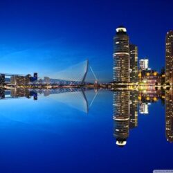 Rotterdam Skyline Night ❤ 4K HD Desktop Wallpapers for 4K Ultra HD