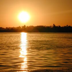 River’s Edge: In this photo: Sun sets over the Nile River, which
