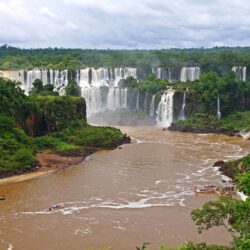 Iguazu Falls Brazil River Waterfalls Nature View Wallpapers