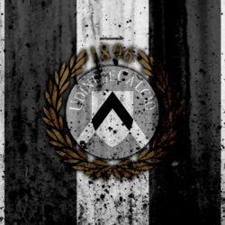 Download wallpapers FC Udinese, 4k, logo, Serie A, stone texture