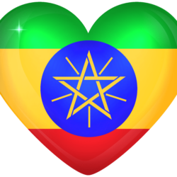 Ethiopia Large Heart Flag