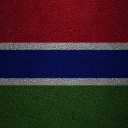 Download wallpapers Flag of Gambia, leather texture, 4k, Gambian