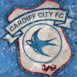 Download wallpapers Cardiff City FC, 4k, geometric art, logo, blue