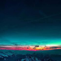 Sky On Fire Mountain Range Sunset iPhone 4s Wallpapers Download