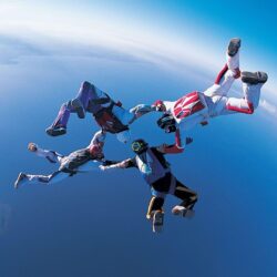 Jumping, Paratrooper, Atmosphere, Extreme Sport, Parachute HD