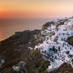 Sunset In Santorini Island Desktop Wallpapers