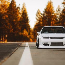 Wallpapers Nissan 240SX Stance White Cars Front