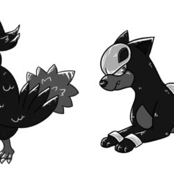 Noir Honchkrow and houndour by MinueCharm on @DeviantArt