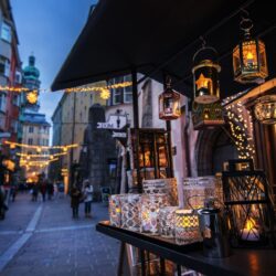 Wallpapers Austria, Innsbruck, street, lanterns, holiday HD
