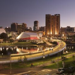 Pictures Australia Adelaide Bridges Rivers Evening Cities