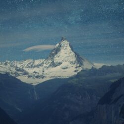 Download Wallpapers Switzerland, Alps, Mountains, Night