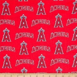 MLB Cotton Broadcloth Los Angeles Angels of Anaheim Red/Blue
