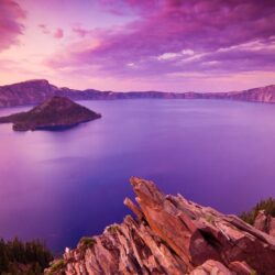 Sunset At Crater Lake National Park Oregon Full Hd Wallpapers