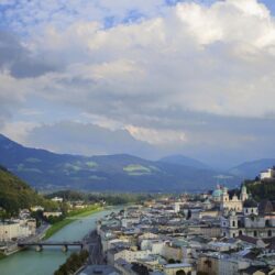 Salzburg Tag wallpapers: Salzburg Clouds City River Bridges
