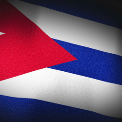 4K 3D Animation of Cuba, Cuban, Flag Closeup Canvas Texture Motion