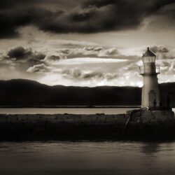 Art: Scotland Dark Lighthouse Beach Islands Hd Backgrounds