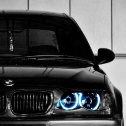 Black BMW Front Blue LED Android Wallpapers free download