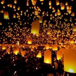 Floating Lantern Festival Ceremony Thailand Wallpapers