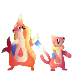 I drew Floatzel and Buizel