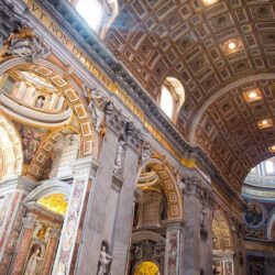 vatican city st. peter’s basilica nave column painting HD wallpapers