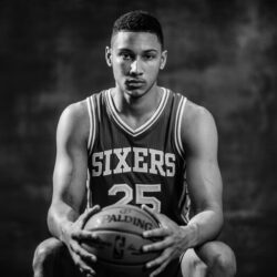 Download 4k wallpapers Ben Simmons, monochrome, basketball players