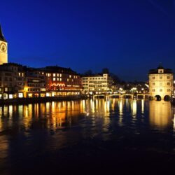 Wallpapers Zurich Switzerland Rivers night time Cities