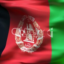 Creased satin AFGHANISTAN flag in wind in slow motion: Royalty