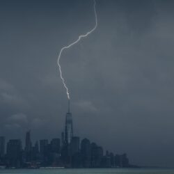 Lightning Strike One World Trade Center ❤ 4K HD Desktop Wallpapers
